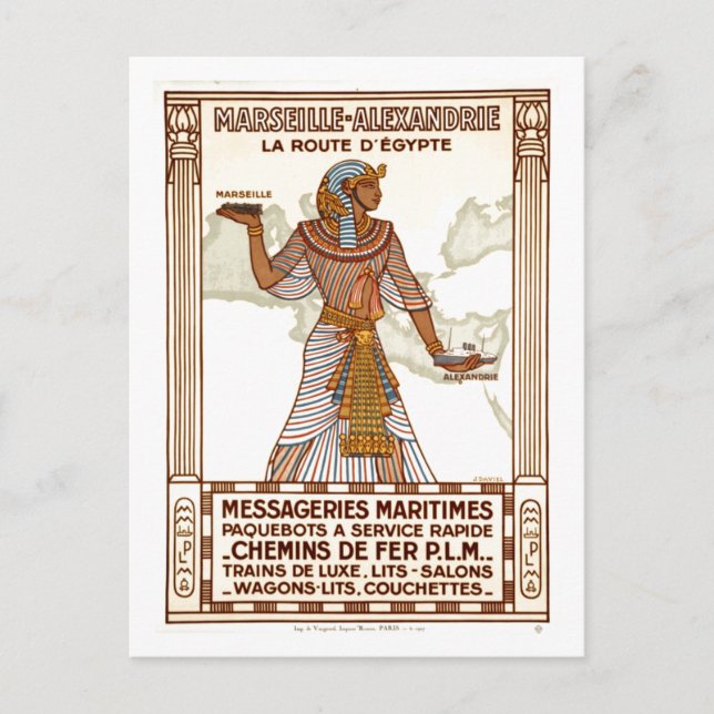 Carte Postale Voyage en Égypte Vintage (Devant)