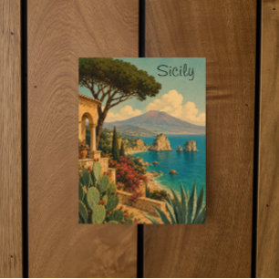 Carte Postale Voyage en Sicile Italie Méditerranée Ile