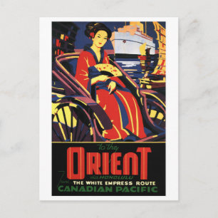 Carte Postale Voyage en train en Asie vintage