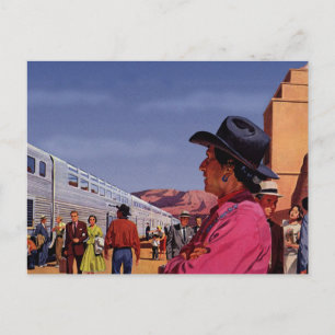Carte Postale Voyage en train vintage