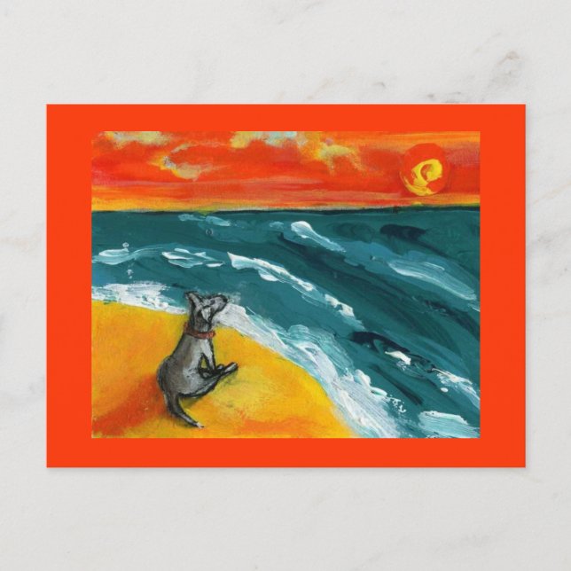 Carte postale Voyage et coucher de soleil avec chi (Devant)