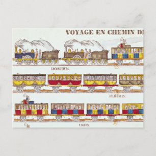 Carte Postale Voyage ferroviaire en 1845