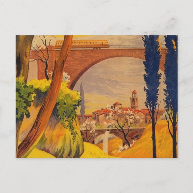 Carte Postale Voyage ferroviaire vintage (Devant)
