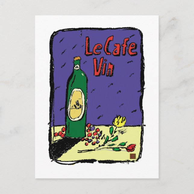 Carte Postale VOYAGE-France-LeCafe Vin- (Devant)