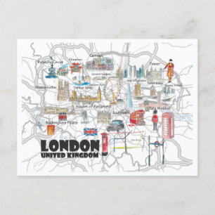Carte Postale Voyage illustré à Londres