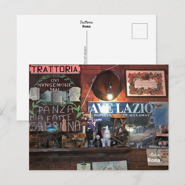 Carte Postale Voyage | Italie - Trattoria de Rome (Devant / Derrière)