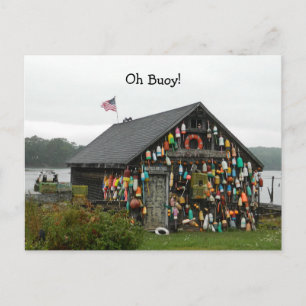 Carte Postale Voyage Maine Bouées de homard Oh Bouée vue cabane 