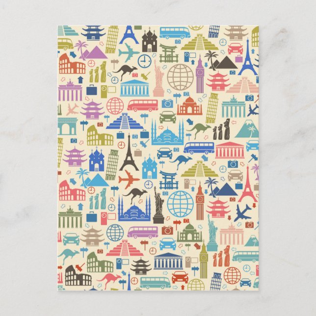 Carte Postale voyage mondial (Devant)