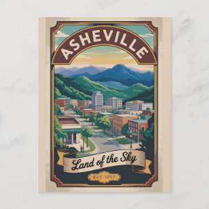 Carte Postale Voyage Rétro à Asheville Caroline du Nord
