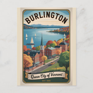 Carte Postale Voyage Rétro à Burlington Vermont