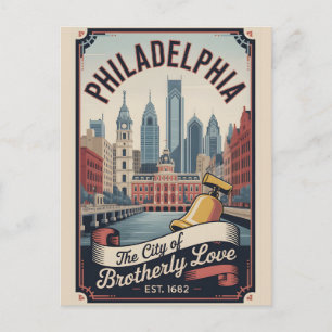 Carte Postale Voyage Rétro à Philadelphie Pennsylvanie