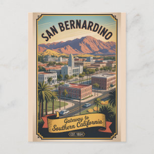 Carte Postale Voyage Rétro à San Bernardino Californie