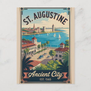 Carte Postale Voyage Rétro à St. Augustine Floride