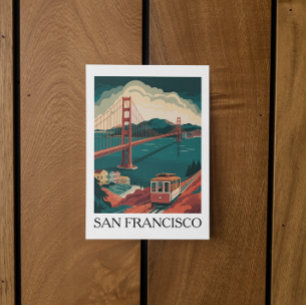 Carte Postale Voyage Rétro San Francisco Pont Golden Gate