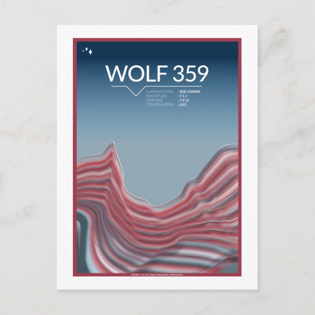 Carte postale Voyage spatial - Wolf 359 (Devant)