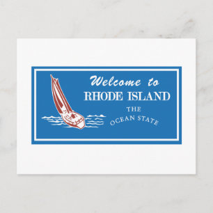 Carte Postale Voyage sur Rhode Island - USA Road Sign