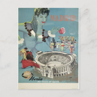 Carte Postale voyage vintage à madrid