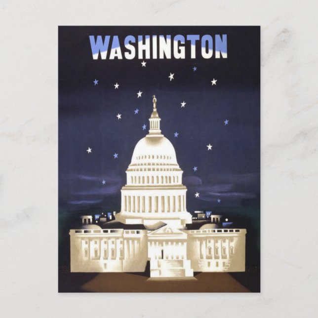 Carte Postale Voyage vintage à Washington DC (Devant)