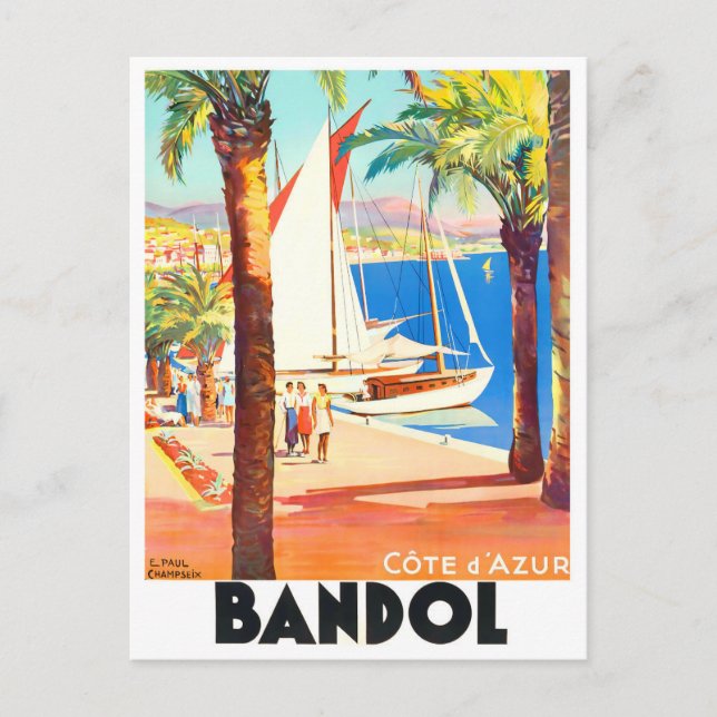 Carte Postale Voyage vintage Bandol France (Devant)