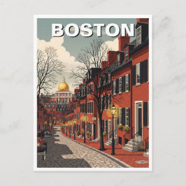Carte Postale Voyage vintage Boston Beacon Hill