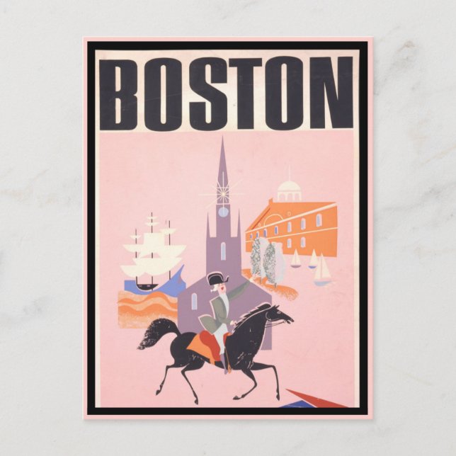 Carte Postale Voyage vintage Boston Massachusetts (Devant)