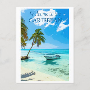 Carte Postale Voyage vintage Carribean Ocean Beach
