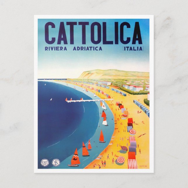 Carte Postale Voyage vintage Cattolica Italie (Devant)