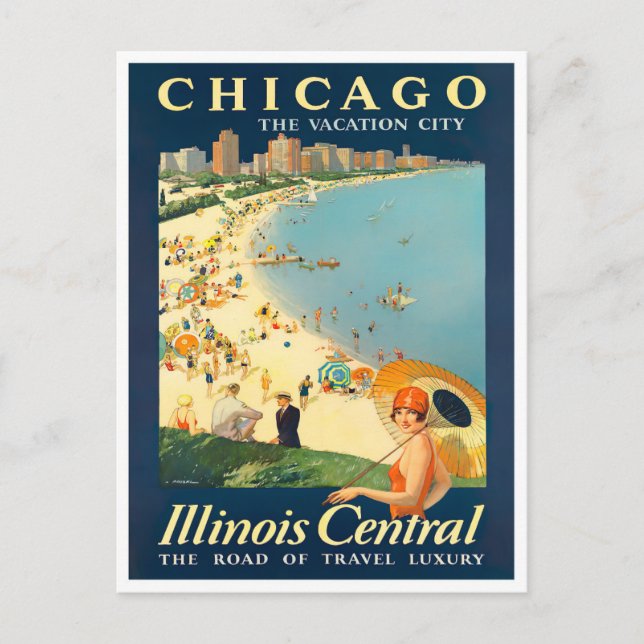 Carte postale voyage vintage de Chicago (Devant)