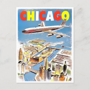 Carte postale voyage vintage de Chicago
