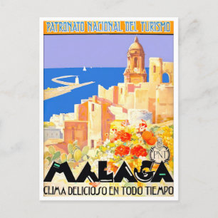 Carte Postale Voyage vintage de Malaga Espagne