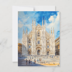 Carte postale Voyage vintage de peinture aquarelle