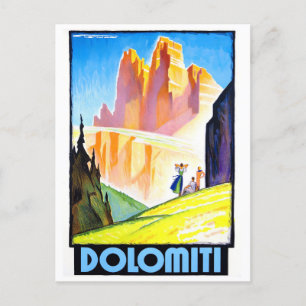 Carte Postale Voyage vintage Dolomites Italie