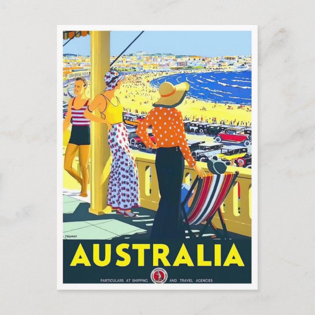 Carte Postale Voyage vintage en Australie (Devant)