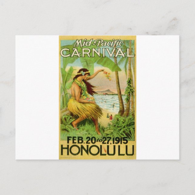 Carte Postale Voyage vintage en Hawaï (Devant)