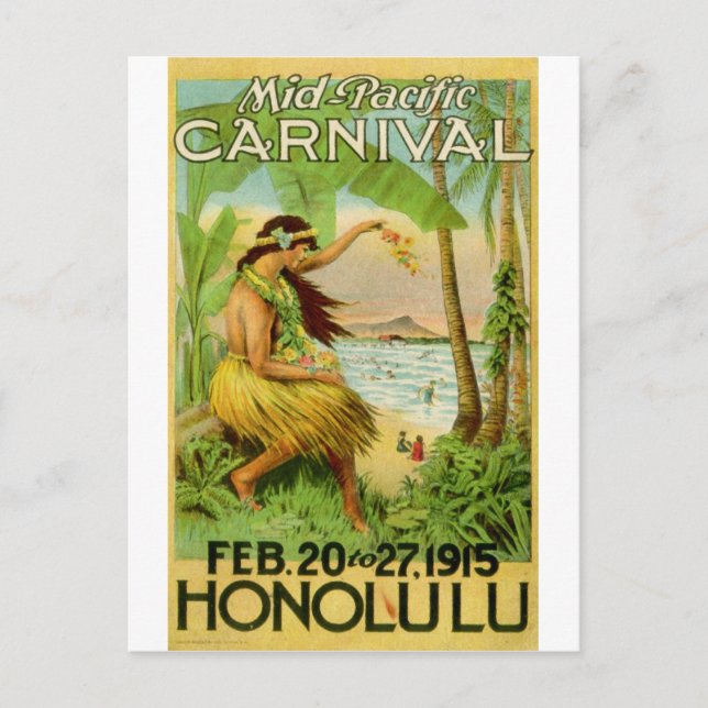 Carte Postale Voyage vintage en Hawaï (Devant)