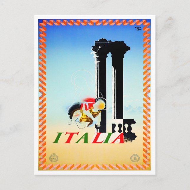 Carte Postale Voyage vintage en Italie (Devant)