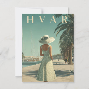 Carte Postale Voyage vintage Hvar les années 50