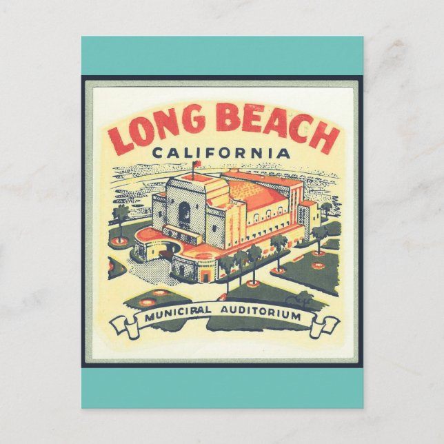 Carte postale voyage vintage Long Beach California (Devant)