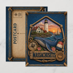 Carte Postale Voyage Vintage Massachusetts