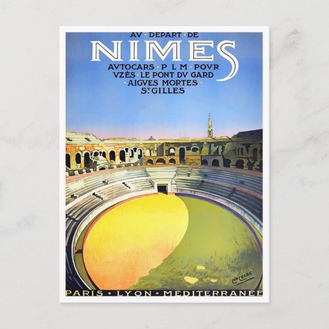 Carte Postale Voyage vintage Nîmes France (Devant)
