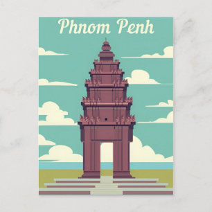 Carte Postale voyage vintage Phnom penh Cambodge Angkor Vat