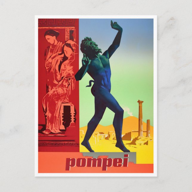 Carte Postale Voyage vintage Pompéi Italie (Devant)