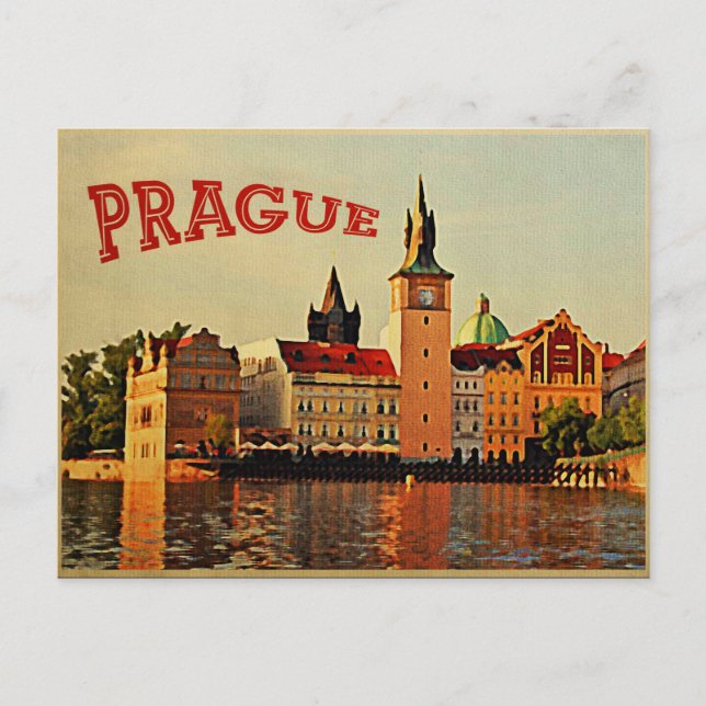 Carte Postale Voyage Vintage Prague (Devant)