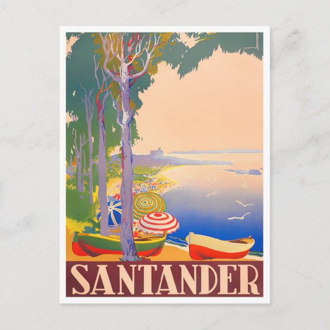 Carte Postale Voyage vintage Santander Espagne (Devant)