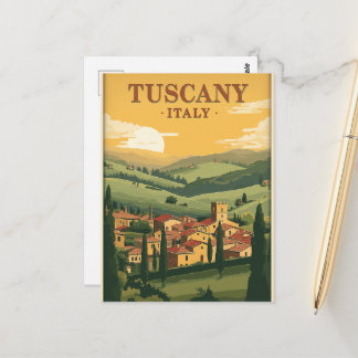 Carte Postale Voyage Vintage Toscane Italie Scénique Rétro