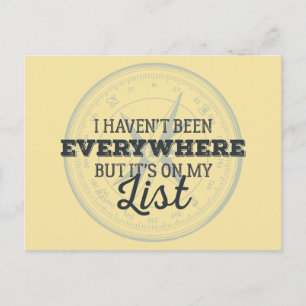 Carte Postale Voyager plus de compas timbre citation de motivati