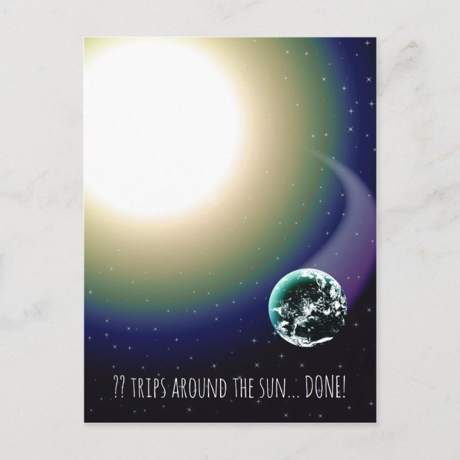 Carte Postale Voyages d'anniversaire personnalisés autour du sol (Devant)