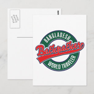Carte Postale voyageur à dos de sac Bangladesh monde