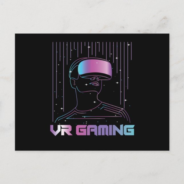 Carte Postale VR Jeu réalité virtuelle Joueur Geek cadeau Nerd (Devant)