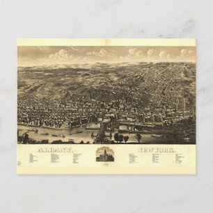 Carte Postale Vue aérienne d'Albany, New York (1879)